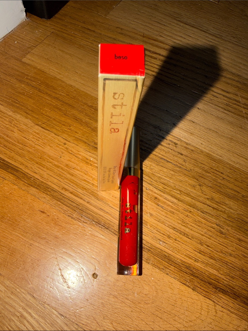Stila Stay All Day Liquid Lipstick (Beso) & red lipliner